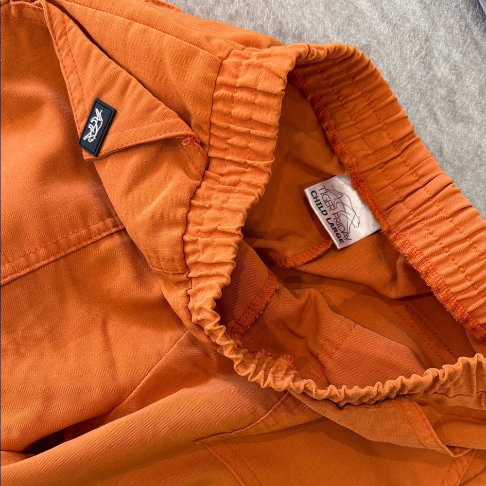 Kids Orange Cargo Casual Bottoms - Picture 3 of 3